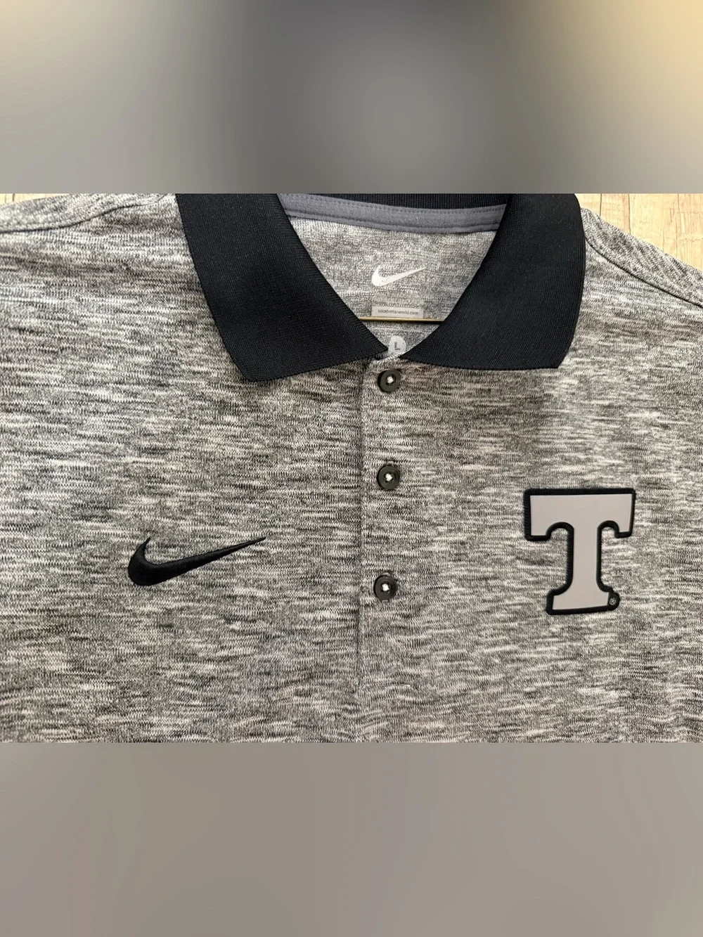 Men’s Size Large L Nike Tennessee Volunteers gray heather polo golf shirt